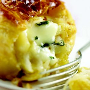Tourte aux pommes de terre et au Rocamadour